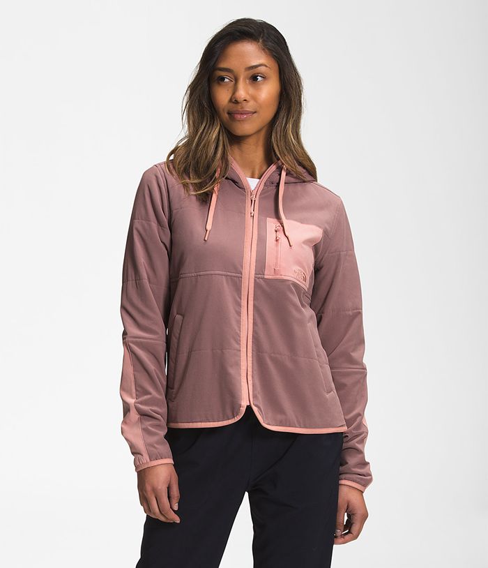 The North Face Puffer Jacket Mountain Sweatshirt Hoodie Light Rose - Womens - Thailand VAPZH-2583